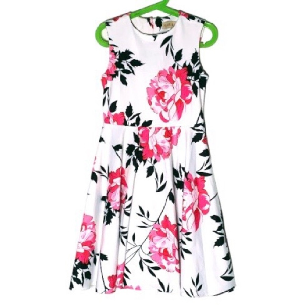 Kate Kasin Girls DFit & flare floral sleeveless Dress.  Size 7-8Y